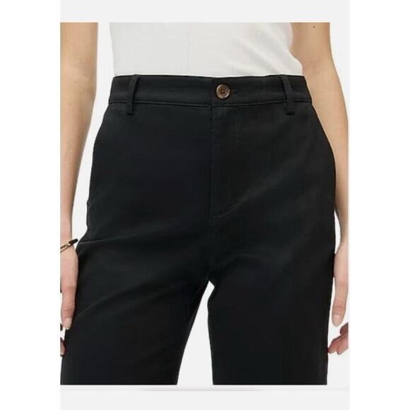 J.Crew Factory Wide Leg Chino Pants 10P black High Rise Workwear Casual NWT - Picture 2 of 13